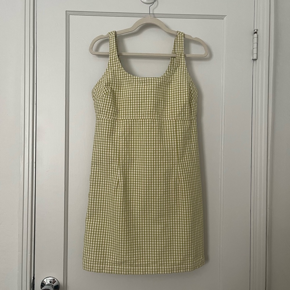 Levi's Women’s Green and White Gingham Dress Size Medium - Like New